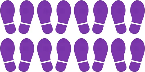 Miniatura 20 de PATIKIL Adhesivo de huellas de 6 x 2.5 pulgadas, 8 pares de zapatos de PVC para decoración de clase, guía de escaleras, color negro