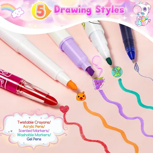 Miniatura 2 de CGBOOM Juego de marcadores perfumados con bonito estuche para niños, 40 marcadores de pintura como suministros de arte y regalo de creatividad
