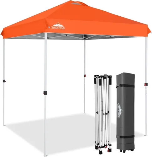 Miniatura 59 de EAGLE PEAK Tienda de campaña desplegable con bolsa de transporte con ruedas, 8 estacas, 4 cuerdas, 4 bolsas de peso, toldo de tienda de campaña
