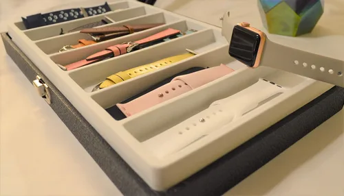 Miniatura 9 de Caja de almacenamiento de cuero organizador para correas y accesorios de Apple Watch