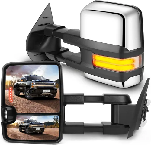 Miniatura 21 de SCITOO - Espejos de remolque para Chevy y GMC, compatibles con camionetas pickup 2003-2007, para Chevy y GMC, Silverado y Sierra, espejos laterales