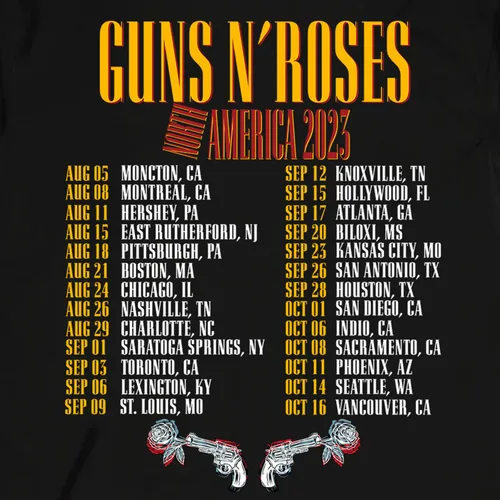 Miniatura 4 de N Roses 2023 North American World Tour - Camiseta gráfica de banda de rock para hombres y mujeres de manga corta