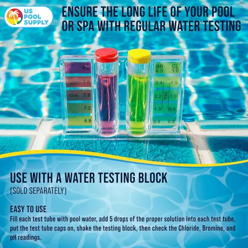 Miniatura 3 de U.S. Pool Supply - Soluciones de recarga para kit de prueba de piscina y spa, prueba de agua para pH, cloro y bromo