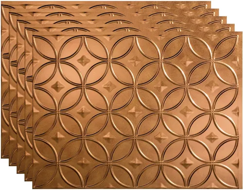 Miniatura 9 de FASÄDE Anillos Panel de Revestimiento Decorativo de Vinilo de 18 x 24 pulgadas en Bronce Argent (Paquete de 5)