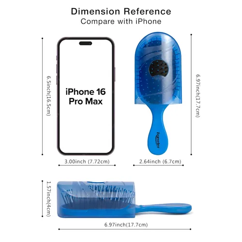 Miniatura 2 de NuWay Traveler Cepillo desenredante para el cabello, cepillo compacto de viaje para bolso, gimnasio y transporte diario, cuidado suave del cuero