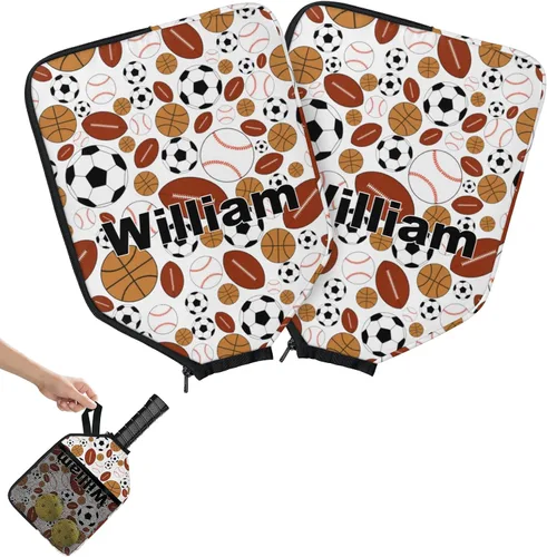 Miniatura 15 de Funda de paleta de pickleball personalizable, 1/2 paquetes de texto personalizado, nombre y foto, ajuste universal para hombres y mujeres