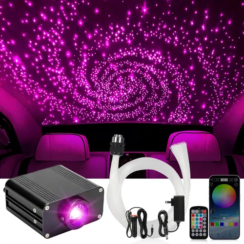 Kit de luces de estrella para techo GEARPASS, kit de luces de estrella para techo, 600 piezas de 0.03 pulgadas 9.8 pies de fibra óptica para techo