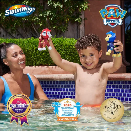 Miniatura 2 de SwimWays Figuras flotantes de la Patrulla Canina y Marshall, accesorios de piscina y juguetes de piscina para niños, juguetes de la Patrulla Canina