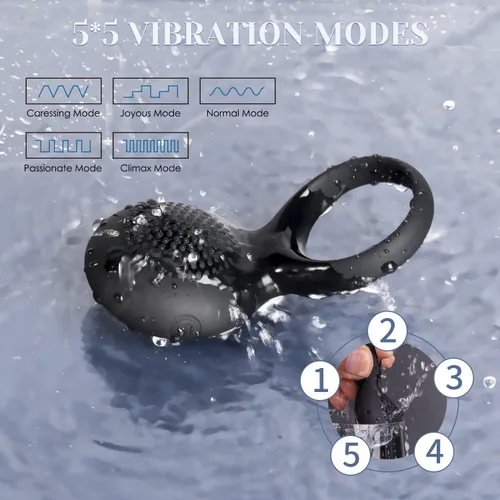 Miniatura 4 de Juguetes sexuales de SVAKOM Tyler. Potente anillo de silicona vibrador para pene impermeable y recargable. Masajeador para estimular el clítoris.