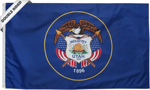 Miniatura 30 de SYII Bandera del estado de Alabama de 3 x 5 pies, banderas de 3 capas de doble cara del estado de Delaware con 2 ojales de latón y cabecera de lona