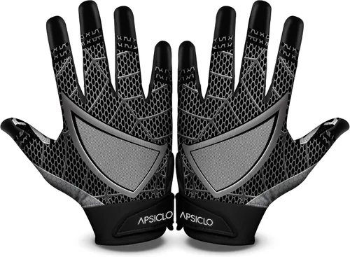 Miniatura 10 de Guantes de fútbol adhesivos para receptores con agarre de silicona, tallas para jóvenes y adultos