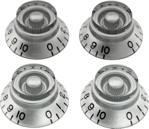 Miniatura 10 de Musiclily Pro Inch USA LP - Perillas finas de campana de 24 líneas para guitarra eléctrica Les Paul CTS Macetas, color ámbar (juego de 4)