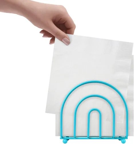 Miniatura 5 de Blue Donuts Servilletero turquesa de la colección Arc - Servilleteros para mesas, moderno servilletero, servilleteros de mesa de comedor para cocina