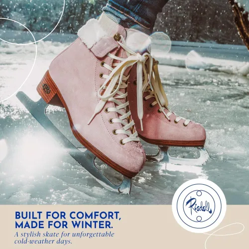 Miniatura 2 de Riedell Ember Patines de Hielo Recreativos para Mujeres y Hombres - Patines de Figura Cómodos de Cuero de Gamuza con Suelas Exteriores Ligeras
