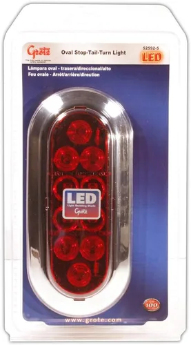 Miniatura 20 de Grote 54672 Luces LED Ovaladas de 6" de Parada/Cola/Giro con Luces de Reversa Integradas - Terminación de Pin Macho Rojo