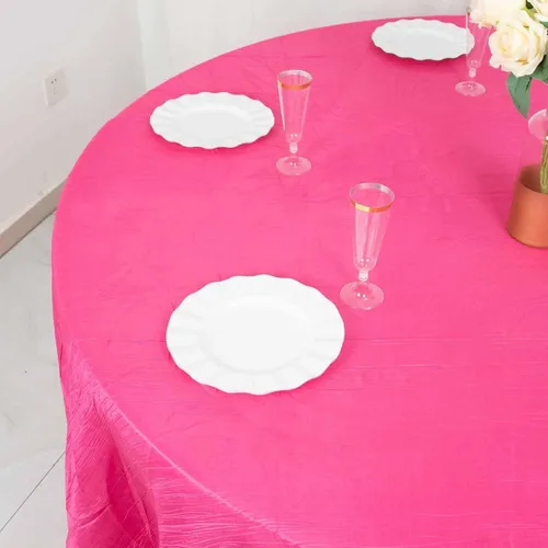 Miniatura 6 de Tableclothsfactory Mantel rectangular de tafetán arrugado de acordeón azul polvoriento, de 60 x 102 pulgadas, perfecto para ceremonias de boda
