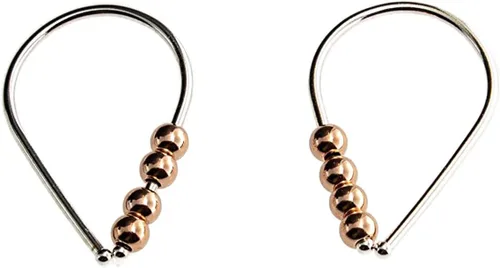 Miniatura 25 de 13mm de plata de ley 20 GA Aretes de aro invertidos colgantes de lágrima hipoalergénicos ligeros con hilo para mujer