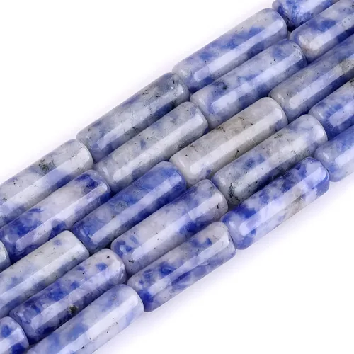 Miniatura 16 de HAAMIIQII Cuentas de tubo de amazonita natural de 0.512 x 0.157 in, cuentas sueltas de piedra cilíndrica para fabricación de joyas, 15 pulgadas
