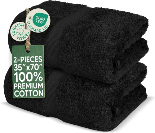 Miniatura 11 de Towel Bazaar Toallas Turcas de Algodón Premium Súper Suaves y Absorbentes (Juego de 2 Toallas de Baño Grandes, Blanco)