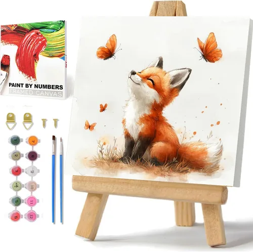 Miniatura 14 de hkejoi Kit de pintura de fútbol por números para niños, pintura de fútbol por números para niños, enmarcado y caballete, pintura por números