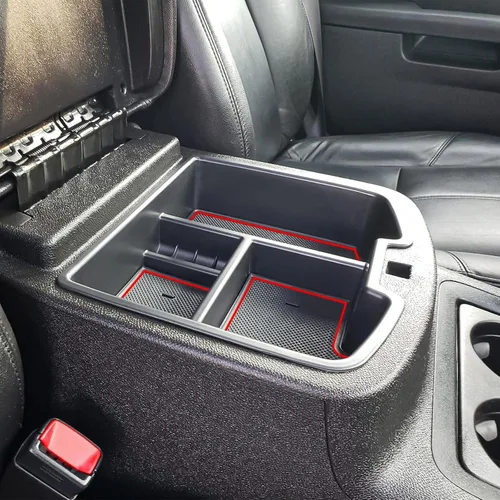 Miniatura 7 de TACORBO Bandeja Organizadora para Consola Central para 07-2014 GMC Sierra 2500 3500 Yukon XL Silverado 2500 3500 Suburban 1500 Tahoe / 07-13 GMC Rojo