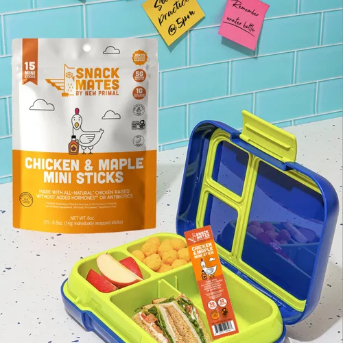Miniatura 3 de The New Primal Snack Mates - Palitos de pollo y arce, aperitivos saludables sin gluten para niños, aperitivos bajos en azúcar y alto en proteínas