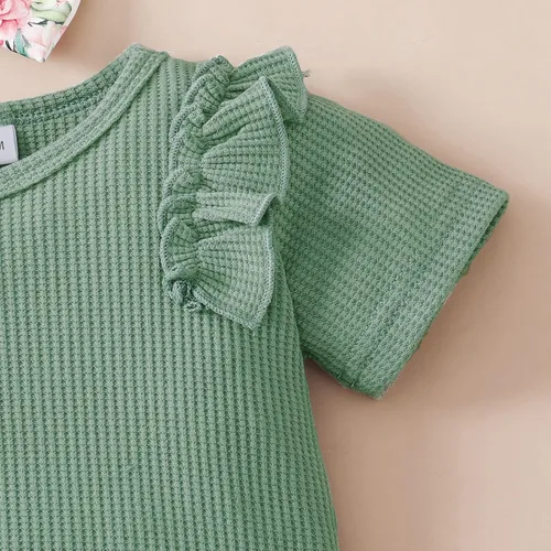 Miniatura 52 de Mioglrie Conjunto de ropa para bebé recién nacida, conjunto de pantalones cortos, conjunto floral de verano, ropa de bebé linda para niña