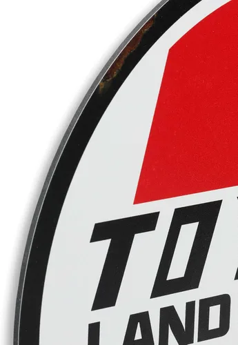 Miniatura 4 de Letrero redondo de metal para Toyota Land Cruiser Off-Road – Letrero retro de Toyota para garaje, tienda o cueva de hombre