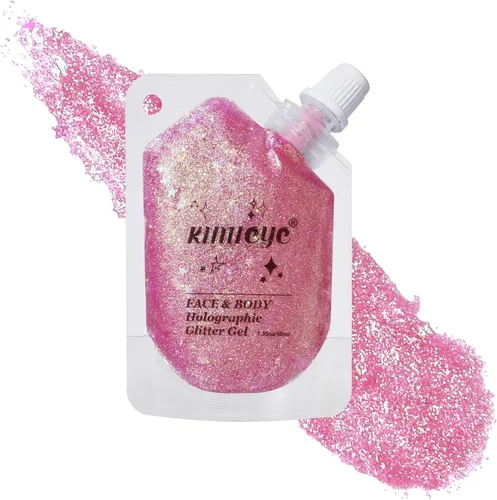 Miniatura 19 de Gel holográfico con purpurina para el rostro, brillo corporal con maquillaje para cabello, cara, clavícula, brazo, uñas, sombra de ojos, lentejuelas