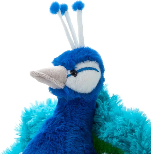 Miniatura 3 de The Petting Zoo Peluche de pavo real, regalos para niños, animales salvajes del zoológico Onez, juguete de peluche de pavo real de 12 pulgadas