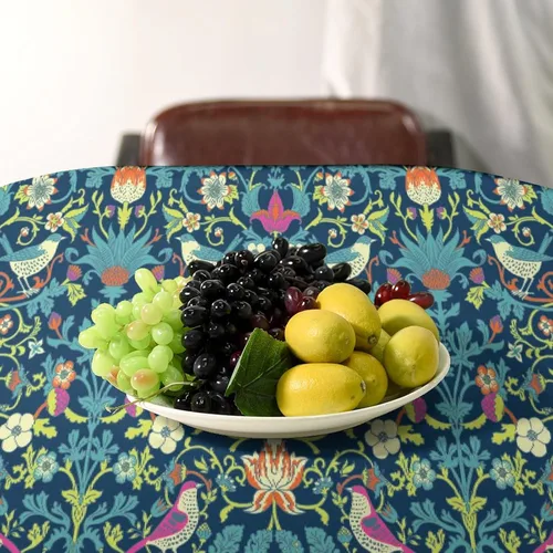 Miniatura 309 de Mantel Floral Retro de Pájaros, Diseño Original Bohemio William Morris Estampado Cubierta de Mesa para Hogar Picnic Fiesta Comedor Cocina William