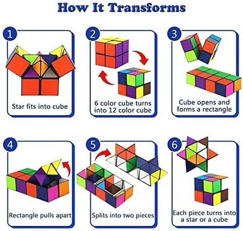Miniatura 6 de Juguetes para niños de 8 a 12 años, juego de cubo mágico de estrella para niños de 9, 10, 11, 12 años, juguete clásico de cubo infinito