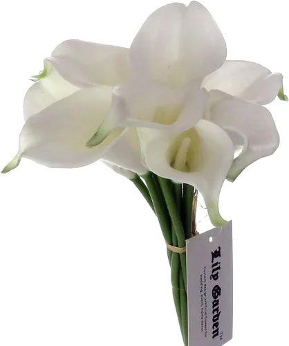 Miniatura 26 de Mini ramos de flores artificiales de 15 pulgadas con 10 tallos (Auroral)