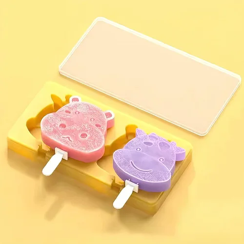 Juego de 2 moldes para paletas de vaca, moldes para hacer helados, moldes para hacer helados, accesorios de cocina, fácil liberación, leche materna,