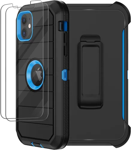 Miniatura 11 de Funda para iPhone 11 con clip para cinturón, 2 protectores de pantalla, [grado militar] de servicio pesado, cobertura completa, resistente a prueba
