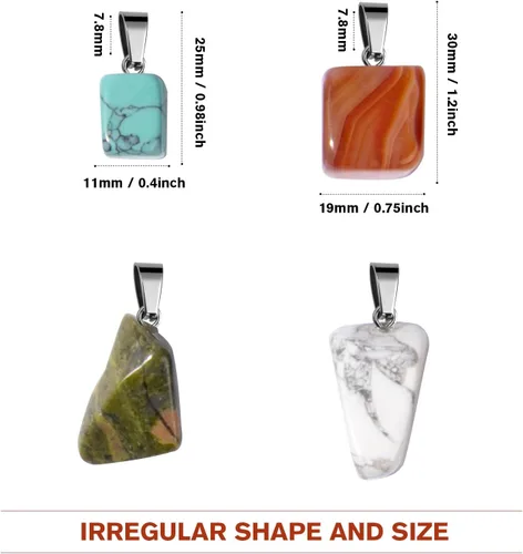 Miniatura 3 de Cadikez 12 piezas colgantes de cruz de piedra natural, cristales curativos de cuarzo chakra reiki colgantes de piedras preciosas dijes a granel