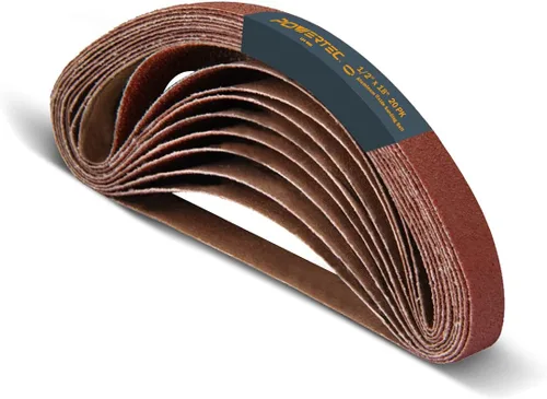 Miniatura 6 de POWERTEC 1/2 x 18 Pulgadas Cintas de Lijado, 40PK, Cinta de Lijado de Óxido de Aluminio de Grano 40 para Lijadora de Banda de Archivo de Aire