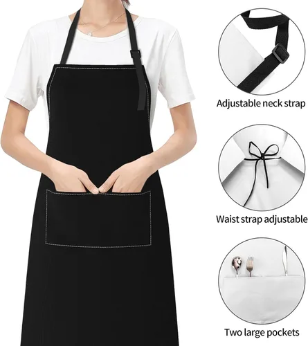 Miniatura 3 de Personalized Custom Apron For Women Men Kitchen Cooking Aprons Customized with Pockets Name Text Logo Picture Estilo 3