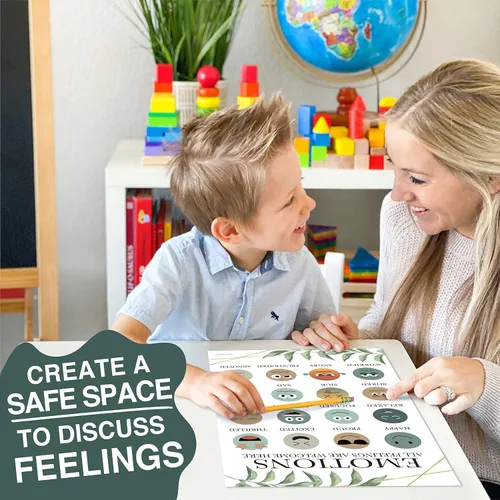 Miniatura 7 de Hadley Designs - Tabla de Sentimientos para Niños de 4-8 años - Tabla de Emociones para Niños Pequeños de 3-5 años, Carteles de Sentimientos