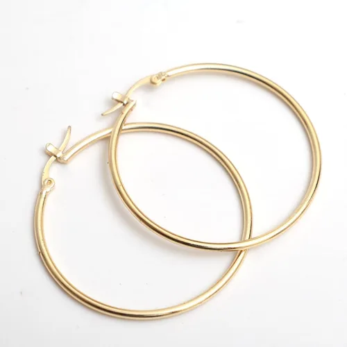 Miniatura 70 de Gempires - Aretes ligeros y gruesos, delicados y minimalistas, hipoalergénicos, chapados en oro, sin deslustre, diseño clásico, para uso diario