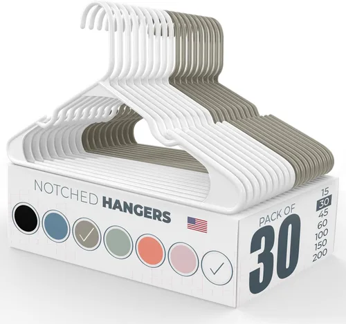 Miniatura 31 de Perchas de plástico gris para ropa Paquete de 200 unidades disponibles para 15, 30, 45, 60, 100, 150, 200 unidades, perchas de plástico