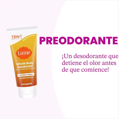 Miniatura 6 de Lume Desodorante de cuerpo entero, paquete de 5 muestras – Minis de crema invisible – Control de olores de 72 horas – Sin aluminio ni bicarbonato