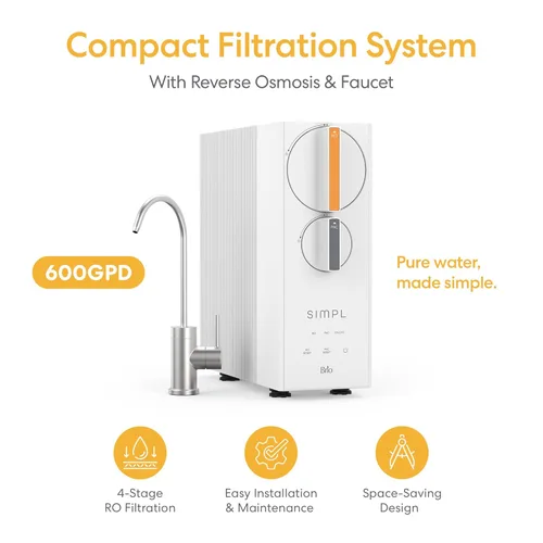 Miniatura 2 de Sistema de Filtro de Agua sin Tanque Brio SIMPL de Ósmosis Inversa para Agua Potable Limpia Filtración RO de 0.0001 Micrones de 4 Etapas Bajo