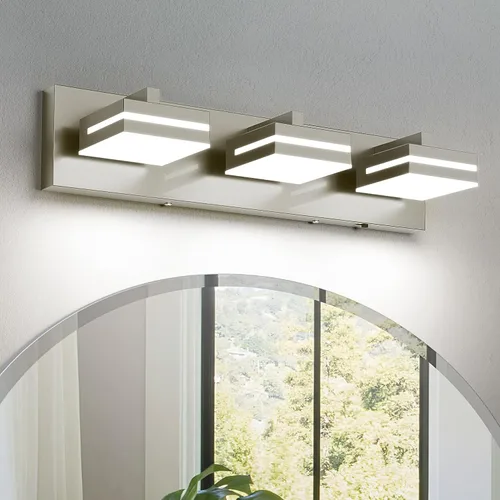 Miniatura 10 de Joossnwell Luces negras de tocador para baño, regulables, 5CCT (3 luces, 19.69 pulgadas), modernas lámparas de baño sobre espejo LED para tocador