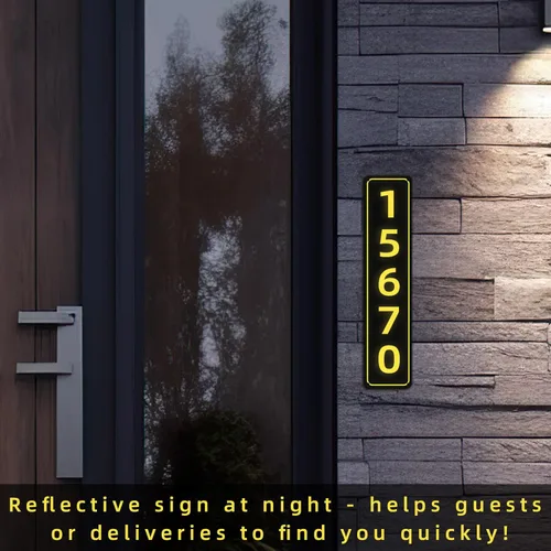 Miniatura 2 de Placa reflectante personalizada para dirección de casa para exterior, placa de número de casa personalizada para buzón exterior, letrero de Placa