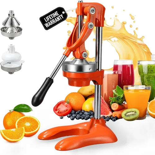 Exprimidor manual de hierro fundido, exprimidor manual de acero inoxidable eficaz, exprimidor de frutas, máquina de prensa manual resistente para