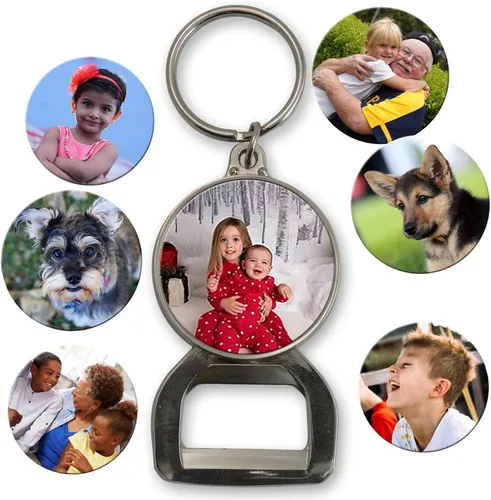 Miniatura 2 de Indiana Metal Craft KeyTag - Abridor de botellas y cerveza con inserto personalizado de imagen fotográfica