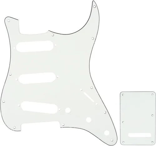 Miniatura 13 de Juego de carcasa para guitarra eléctrica Musiclily SSS 11 agujeros Stratocaster para Fender, hecho en México/EE. UU., crema (1Ply Cream)