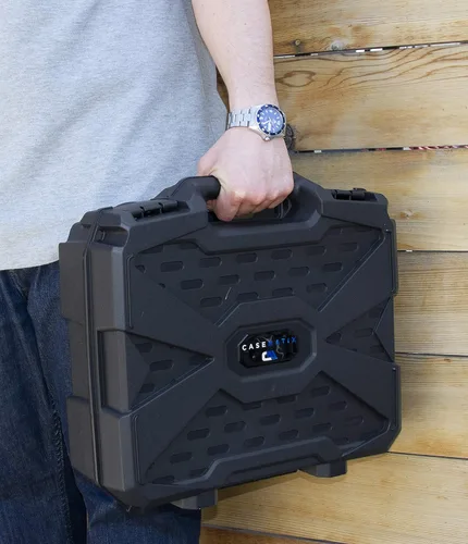 Miniatura 2 de CASEMATIX Estuche de viaje para reloj con 42 ranuras para portarrollos de reloj, resistente a los impactos con caja de reloj de espuma