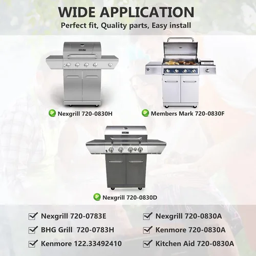 Miniatura 2 de Criditpid Piezas de repuesto para parrilla Nexgrill 720-0830H 720-0783E 720-0830A 720-0830D, miembros Mark 720-0830F, quemador de parrilla